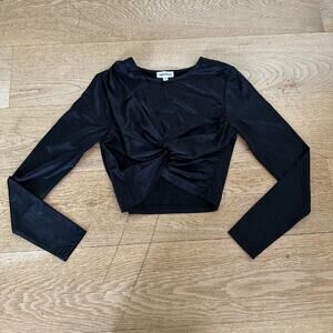 Superdown Drew Twist Front Top in Black